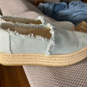 Toms Light Blue Espadrille Slip-Ons